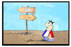 Cartoon: Wahl in Frankreich (small) by Kostas Koufogiorgos tagged karikatur,koufogiorgos,illustration,cartoon,wahl,frankreich,le,pen,wegweiser,entscheidung,demokratie