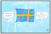 Cartoon: Wahl in Schweden (small) by Kostas Koufogiorgos tagged karikatur,koufogiorgos,illustration,cartoon,schweden,wahl,fahne,flagge,rechtsruck,populismus,partei,politik,rechtspopulismus