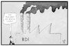 Cartoon: Wahlkampf beim BDI (small) by Kostas Koufogiorgos tagged karikatur,koufogiorgos,illustration,cartoon,bdi,wahlkampf,schornstein,qualm,spd,cdu,kanzlerkandidat,industrie,verband,wirtschaft