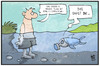 Cartoon: Wasserqualität (small) by Kostas Koufogiorgos tagged karikatur,koufogiorgos,illustration,cartoon,wasser,gewässer,fisch,mensch,baden,sauberkeit,fluss,atmen,umwelt,natur,schutz