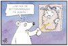 Cartoon: Winter in Deutschland (small) by Kostas Koufogiorgos tagged karikatur,koufogiorgos,illustration,cartoon,eisbär,wetter,winter,wetterbericht,vorhersage,deutschland,kälte,schnee