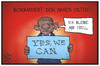 Cartoon: Yes we can! (small) by Kostas Koufogiorgos tagged karikatur,koufogiorgos,illustration,cartoon,obama,usa,nahost,is,bombardierung,kampf,krieg,terrorismus,treu,motto,politik