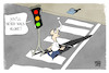 Cartoon: You will never walk alone (small) by Kostas Koufogiorgos tagged koufogiorgos,karikatur,ampel,michel,strasse,begleitung,entlastungspaket,versprechen