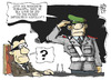 Cartoon: Zapfenstreich (small) by Kostas Koufogiorgos tagged maiziere,drohne,drohnenaffäre,bundeswehr,musik,zapfenstreich,untersuchungsausschuss,karikatur,koufogiorgos