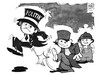 Cartoon: ZDF-Staatsvertrag (small) by Kostas Koufogiorgos tagged illustration,karikatur,cartoon,koufogiorgos,zdf,staatsvertrag,mainzelmännchen,politiker,richter,gericht,bvg,bundesverfassungsgericht,fernsehen,medien,verfassungsrichter