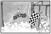 Cartoon: Zum Tod von Niki Lauda (small) by Kostas Koufogiorgos tagged karikatur,koufogiorgos,illustration,cartoon,niki,lauda,sport,rennsport,motorsport,formel,legende,sportler,petrus,paradies,himmelspforte,auto,tod,sieg,einfahrt,himmel