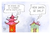 Cartoon: Zwei Parteitage und ein Problem (small) by Kostas Koufogiorgos tagged karikatur,koufogiorgos,parteitag,grüne,china,kp