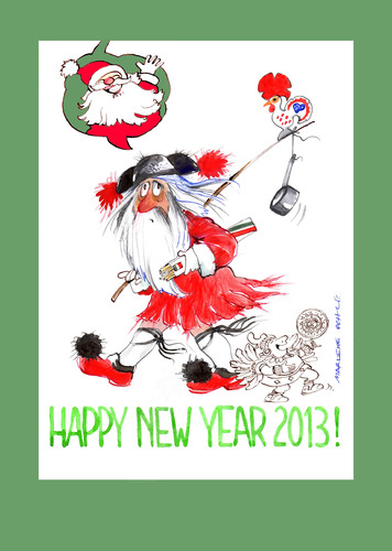 Cartoon: Happy New Year 2013 (medium) by Marlene Pohle tagged greetings