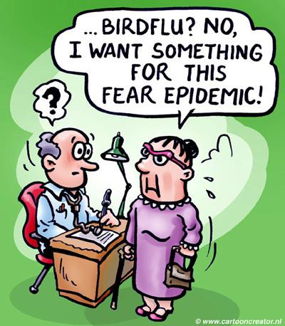 Cartoon: epidemic (medium) by illustrator tagged bird,flu,doctor,fear,epidemic,satire,bridfly,cartoon,welleman,,epidemie,krankheit,krank,virus,vogelgrippe,angst,frucht,patient,arzt,doktor,praxis,untersuchung,rezept,medizin
