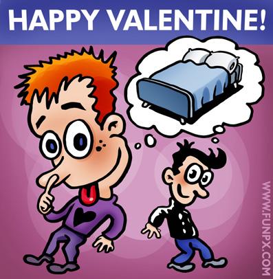 Cartoon: gay valentine having a thought (medium) by illustrator tagged gay,valentine,thought,bed,men,queer,schwul,happy,card,cartoon,satire,illustration,peter,cartoonist