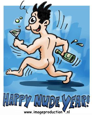 Cartoon: HappyNudeYear (medium) by illustrator tagged happy,new,year,nude,party,card,cartoon,welleman,,neujahr,silvester,grußkarte,mann,nackt,nacktheit,party,fete