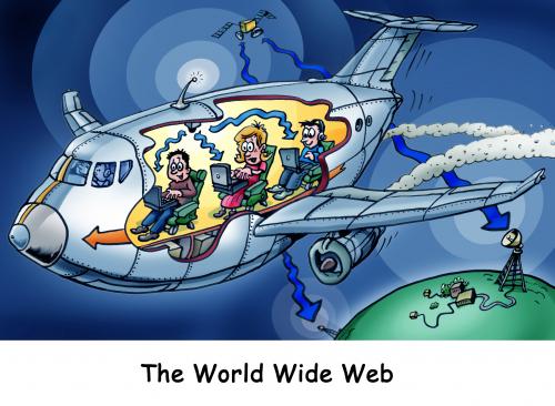 Cartoon: Internet is everywhere (medium) by illustrator tagged plane,cutaway,internet,signal,passenger,information,radio,wave,airplane,flight,flying,earth,satelite,web,sky,space,illustration,flugzeug,flugverkehr,verkehr,fliegen,passagiere,passagierflugzeug,internet,www,online,web,world wide web,informationen,information,informationsgesellschaft,gesellschaft,kultur,kommunikation,medien,radiowellen,satellit,verbindung,digital,virtualität,digitalisierung,world,wide