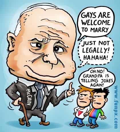 McCain policy towards gays McCain policy towards gays
