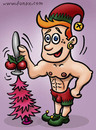 Cartoon: gay santa dressing up the tree (small) by illustrator tagged gay santa dress christmas tree queer ball star pick pink