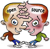 Cartoon: Open Source (small) by illustrator tagged open,source,mind,telepathic,thoughts,reading,sharing,connection,connect,synergy,cooperation,voyant,opensource,psychic,soul,search,insight,insightful,linux