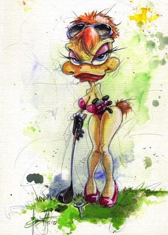 Cartoon: Golfine (medium) by Oscar Barrientos tagged pin,toons