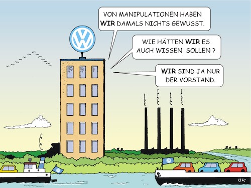 Cartoon: Ahnungslos (medium) by JotKa tagged vw,abgasskandal,diesel,manipulation,vorstand,winterkorn,abgase,wirtschaft,geld,verantwortung,aufsichtsrat,manager,gehälter,abfindungen,vw,abgasskandal,diesel,manipulation,vorstand,winterkorn,abgase,wirtschaft,geld,verantwortung,aufsichtsrat,manager,gehälter,abfindungen