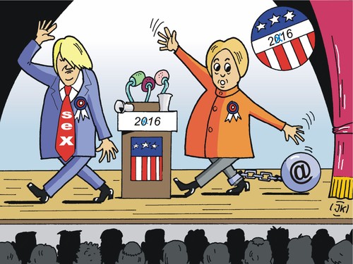 Cartoon: Amerikas Next President (medium) by JotKa tagged usa,wahlkampf,präsidentschaftswahlen,sexueller,missbrauch,geheimnisverrat,weisses,haus,demokraten,republikaner,hillary,clinton,donald,trump,usa,wahlkampf,präsidentschaftswahlen,sexueller,missbrauch,geheimnisverrat,weisses,haus,demokraten,republikaner,hillary,clinton,donald,trump