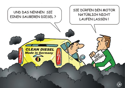 Cartoon: Clean Diesel (medium) by JotKa tagged diesel,dieselmotoren,abgas,abgaswerte,vw,konzern,winterkorn,manipulation,betrug,geldgier,gewinne,kapital,börse,börsewerte,vertrauen,autoindustrie,bundesregierung,kraftfahrtbundesamt,arbeitsplätze,usa,epa,vwskandal,rückrufe,kriminalität,verkauf,handel,kunden,diesel,dieselmotoren,abgas,abgaswerte,vw,konzern,winterkorn,manipulation,betrug,geldgier,gewinne,kapital,börse,börsewerte,vertrauen,autoindustrie,bundesregierung,kraftfahrtbundesamt,arbeitsplätze,usa,epa,vwskandal,rückrufe,kriminalität,verkauf,handel,kunden