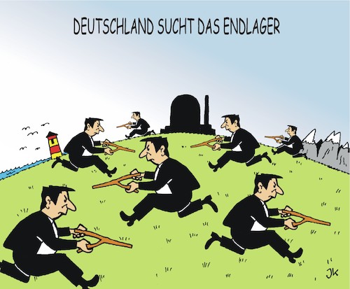 Cartoon: Endlagersuche 1 (medium) by JotKa tagged atom,atomkraft,atomkraftwerk,endlager,gorleben,energie,restmüll,entsorgung,atom,atomkraft,atomkraftwerk,endlager,gorleben,energie,restmüll,entsorgung