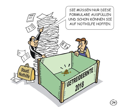 Cartoon: Ernteausfälle (medium) by JotKa tagged landwirtschaft,ernte,ernteausfälle,dürre,sommer,existenzsicherung,staatliche,nothilfe,bürokratie,politk,verwaltung,politiker,landwirtschaftsministerium,bauern,felder,landwirtschaft,ernte,ernteausfälle,dürre,sommer,existenzsicherung,staatliche,nothilfe,bürokratie,politk,verwaltung,politiker,landwirtschaftsministerium,bauern,felder