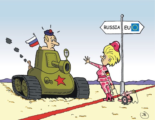 Cartoon: EU-Aussengrenzsicherung 2 (medium) by JotKa tagged bundeswehr,ausrüstungsmängel,eu,aussengrenzen,grenzsicherung,militär,steuern,kosten,materialmängel,bedrohungen,russland,ostgrenzen,nato,politiker,krimkrise,ukrainekrise,putin,bundeswehr,ausrüstungsmängel,eu,aussengrenzen,grenzsicherung,militär,steuern,kosten,materialmängel,bedrohungen,russland,ostgrenzen,nato,politiker,krimkrise,ukrainekrise,putin