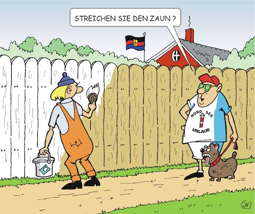 Cartoon: Fragen (medium) by JotKa tagged zaun,streichen,maler,farbe,heimwerker,fragen,antworten,urlauber,gesellschaft,urlaub,nordsee,hund,zaun,streichen,maler,farbe,heimwerker,fragen,antworten,urlauber,gesellschaft,urlaub,nordsee,hund