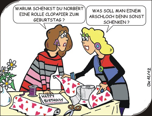 Cartoon: Geburtstag (medium) by JotKa tagged beziehungsstress,frauen,männer,freundin,freund,ärger,rache,beziehungsproblem,geburtstag