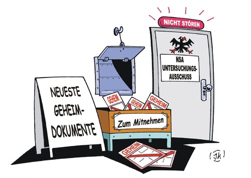 Cartoon: Geheimsache (medium) by JotKa tagged nsa,bnd,bad,aibling,untersuchungsausschuss,parteien,politiker,kontrollgremium,geheim,dokumente,abhöraffaire,spd,merkel,grüne,linke,geheimdienste,spionage,presse,öffentlichkeit,nsa,bnd,bad,aibling,untersuchungsausschuss,parteien,politiker,kontrollgremium,geheim,dokumente,abhöraffaire,spd,merkel,grüne,linke,geheimdienste,spionage,presse,öffentlichkeit