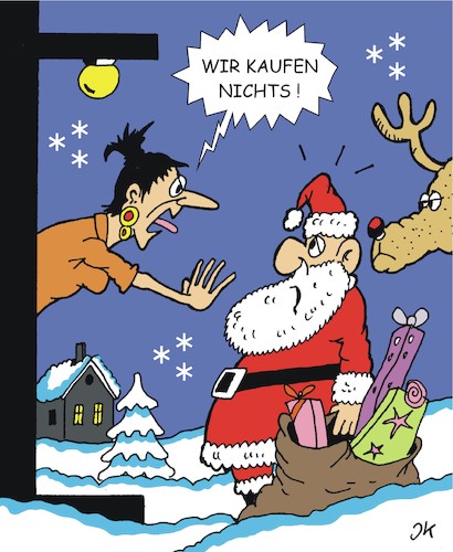 Cartoon: Haustürgeschäfte (medium) by JotKa tagged haustürgeschafte,vertreter,weihnachtsmann,weihnachten,konsum,kaufrausch,handel,und,verkauf,job,arbeitsplatz,rentier,gesellschaft,santa,claus,xmas,haustürgeschafte,vertreter,weihnachtsmann,weihnachten,konsum,kaufrausch,handel,und,verkauf,job,arbeitsplatz,rentier,gesellschaft,santa,claus,xmas