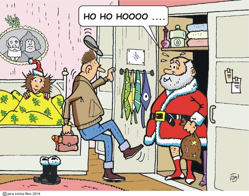 Cartoon: Ho ho hoooo (medium) by JotKa tagged er,sie,männer,frauen,seitensprung,schlafzimmer,weihnachtsmann,überraschung,liebe,erotik,schlips,schrank,bett,bild,schwiegereltern,weihnachten,geschenke,he,men,women,bedrooms,santa,claus,surprise,love,erotic,necktie,wardrobe,bed,bedroom,laws,christmas,gifts,ho