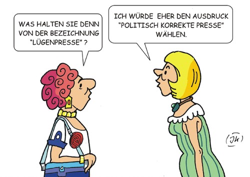 Cartoon: Lügenpresse (medium) by JotKa tagged manipulation,meinungsbildung,beeinflussung,korrekt,politisch,politik,pedida,zeitungen,medien,lügenpresse