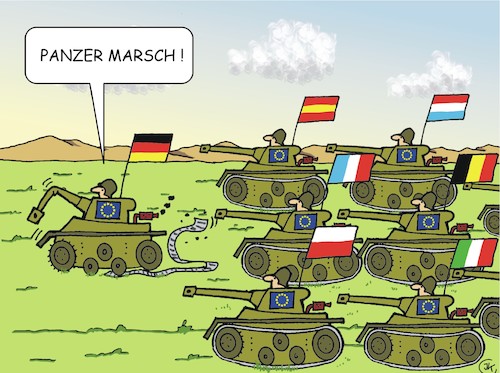 Cartoon: Militärische Führungsrolle ? (medium) by JotKa tagged europa,eu,militär,verteidigung,europäisches,verteidigungsbündnis,bundeswehr,einsatzfähigkeit,führungsrolle,vorbildfunktion,marodes,material,europa,eu,militär,verteidigung,europäisches,verteidigungsbündnis,bundeswehr,einsatzfähigkeit,führungsrolle,vorbildfunktion,marodes,material