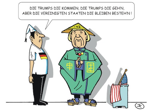 Cartoon: Neue Freunde (medium) by JotKa tagged freunde,verbündete,merkel,trump,china,umweltschutz,klimaschutz,klimaschutzabkommen,paris,klimaerwärmung,politik,politiker,freunde,verbündete,merkel,trump,china,umweltschutz,klimaschutz,klimaschutzabkommen,paris,klimaerwärmung,politik,politiker