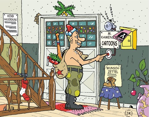 Cartoon: Nikolaus (medium) by JotKa tagged zar,geschenke,cartoons,playboy,wien,moskau,kreml,putin,nikolaus
