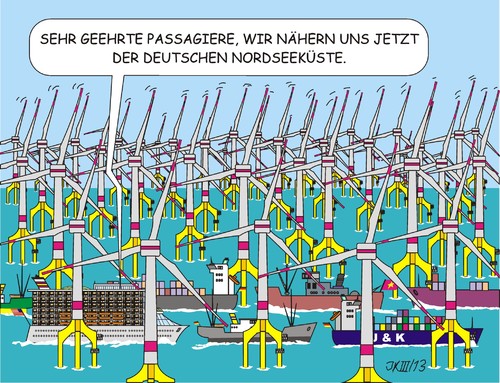 Cartoon: Off-Shore (medium) by JotKa tagged weltnaturerbe,artensterben,küstenschutz,schiffskatatstrophen,endlager,atomkraft,schifffahrtsstraße,umweltschutz,umweltverschmutzung,wattenmeer,ölpest,energiehunger,havarien,stromtrassen,schiffahrt,energien,alternative,energiewende