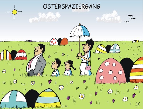 Cartoon: Osterspaziergang (medium) by JotKa tagged osterspaziergang,ostern,ostereier,blumen,blumenwiese,feiertage,kirchliche,feste,familie,frühling,osterspaziergang,ostern,ostereier,blumen,blumenwiese,feiertage,kirchliche,feste,familie,frühling