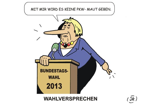 Cartoon: PKW-Maut (medium) by JotKa tagged wahlen,wahlversprechen,bundestagswahlen,2013,politiker,parteien,merkel,dobrindt,cdu,csu,wahlen,wahlversprechen,bundestagswahlen,2013,politiker,parteien,merkel,dobrindt,cdu,csu