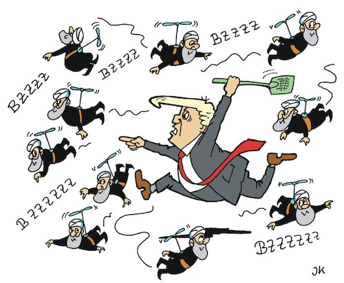 Cartoon: Plagegeister (medium) by JotKa tagged plagegeister,trump,mullahs,teheran,iran,irankonflikt,wahsington,usa,terror,rerrorismus,plagegeister,trump,mullahs,teheran,iran,irankonflikt,wahsington,usa,terror,rerrorismus