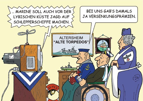 Cartoon: Prämien (medium) by JotKa tagged mit,not,eled,krieg,hunger,flüchtlingslage,flüchtlinge,aufnahmeverfahren,afrika,immigranten,asylanten,schlepperaktivitäten,schleuseraktivitäten,schlepperbanden,schleuserbanden,außenministertreffen,außenminister,eu,schleuser,schlepper,jagd,versenkung,prämie