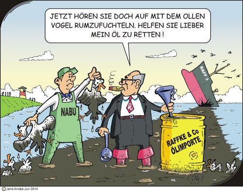 Cartoon: Rettungsaktionen (medium) by JotKa tagged nabu,naturschutz,umweltschutz,umweltverunreinigung,umweltkatastrophe,vögel,vogelsterben,rohstoffe,mineralöl,benzin,gas,reeder,reederei,tanker,tankschiff,billigtanker,billigflagge,ausflaggen,unternehmer,kapitalismus,gewinn,gewinnmaximierung,fass,fässer,nordsee,see,meer,meereskunde,spekulaten,spekulatentum,börse,börsengewinne,börsenkurs,kapital,aktien,aktienkurse,rohstoffbörse,verbraucher,motorisierung,politik,politiker,steuerzahler