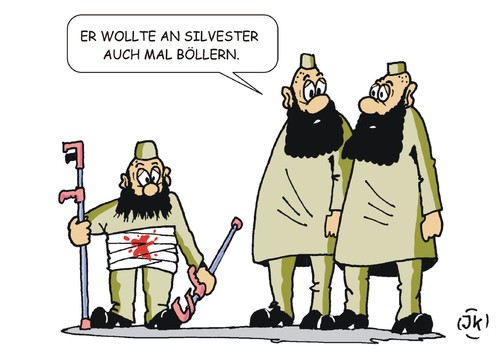 Cartoon: Silvesterböller (medium) by JotKa tagged silvester,neujahr,böller,feuerwerk,knallfrosch,raketen,sprengstoff,sprengstoffgürtel,terror,is,isis,salafisten,terroristen,krankenhaus,silvester,neujahr,böller,feuerwerk,knallfrosch,raketen,sprengstoff,sprengstoffgürtel,terror,is,isis,salafisten,terroristen,krankenhaus