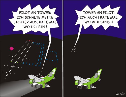 Cartoon: Such mich (medium) by JotKa tagged fluglotse,witze,flugzeug,pilot,tower,flughafen,nacht