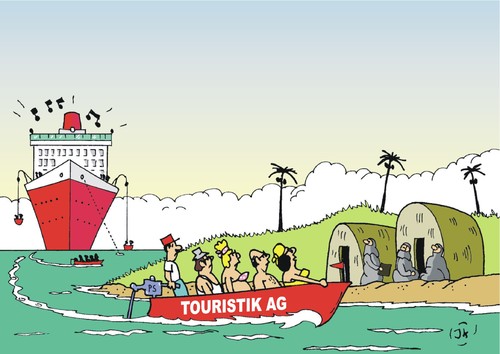 Cartoon: Tourismus    Tourism (medium) by JotKa tagged tourismus,reisen,fernreisen,kulturen,urlaub,kreuzfahrten,meer,see,tourismus,reisen,fernreisen,kulturen,urlaub,kreuzfahrten,meer,see