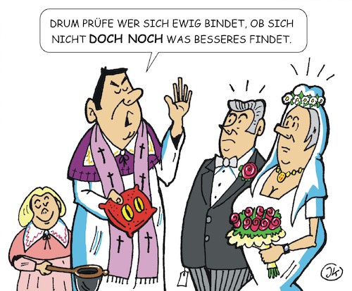 Cartoon: Trauung 1 (medium) by JotKa tagged trauung,ehe,kirche,hochzeit,pfarrer,pastor,braut,bräutigen,er,sie,mann,frau,liebe,beziehungen,familie,gesellschaft,trauung,ehe,kirche,hochzeit,pfarrer,pastor,braut,bräutigen,er,sie,mann,frau,liebe,beziehungen,familie,gesellschaft