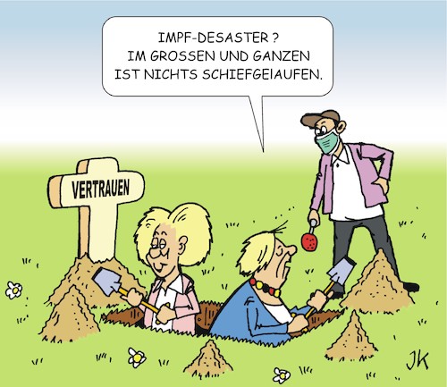 Cartoon: Vertrauensverlust (medium) by JotKa tagged impfen,impfdebakel,eu,kommission,beschaffung,medizin,impfstoff,brüssel,berlin,merkel,von,der,leyen,impfen,impfdebakel,eu,kommission,beschaffung,medizin,impfstoff,brüssel,berlin,merkel,von,der,leyen