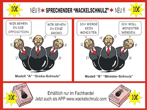 Cartoon: Wackel-Schnulz (medium) by JotKa tagged cdu,csu,spd,merkel,schulz,seehofer,koalition,koalitionsverhandlungen,bürgerversicherung,unbefristete,arbeitsplätze,familiennachzug,groko,bundestagswahl,2017,bundesregierung,politik,politiker,parteien,zukunft,union,aufbruch,investitionen,in,die,wähler,wahlen,umfragewerte,sonderparteitag,nachverhandlungen,jusos,basis,cdu,csu,spd,merkel,schulz,seehofer,koalition,koalitionsverhandlungen,bürgerversicherung,unbefristete,arbeitsplätze,familiennachzug,groko,bundestagswahl,2017,bundesregierung,politik,politiker,parteien,zukunft,union,aufbruch,investitionen,in,die,wähler,wahlen,umfragewerte,sonderparteitag,nachverhandlungen,jusos,basis