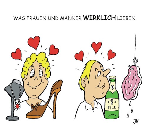 Cartoon: Was wir lieben (medium) by JotKa tagged liebe,beziehungen,männer,frau,er,sie,schuhe,schmuck,shopping,bier,steaks,grillen,gesellschaft,erotik,liebe,beziehungen,männer,frau,er,sie,schuhe,schmuck,shopping,bier,steaks,grillen,gesellschaft,erotik,sex