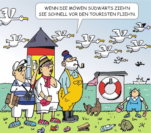 Cartoon: Wenn die Möwen (medium) by JotKa tagged urlaub,erholung,küste,touristen,tourismus,leuchtturm,möwen,vogelflug,rettungsring,flucht,reisen,urlaub,erholung,küste,touristen,tourismus,leuchtturm,möwen,vogelflug,rettungsring,flucht,reisen