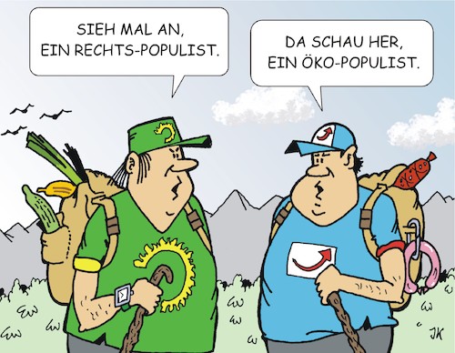 Cartoon: Wenn sich Populisten treffen (medium) by JotKa tagged populisten,politik,parteien,wahlen,wahlkampf,wähler,populisten,politik,parteien,wahlen,wahlkampf,wähler